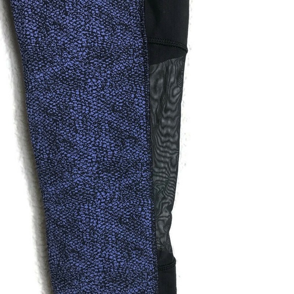 Calia Black/Blue Wide‎ Waistband Nylon Spandex Textured Mesh Leggings Small - Picture 6 of 9